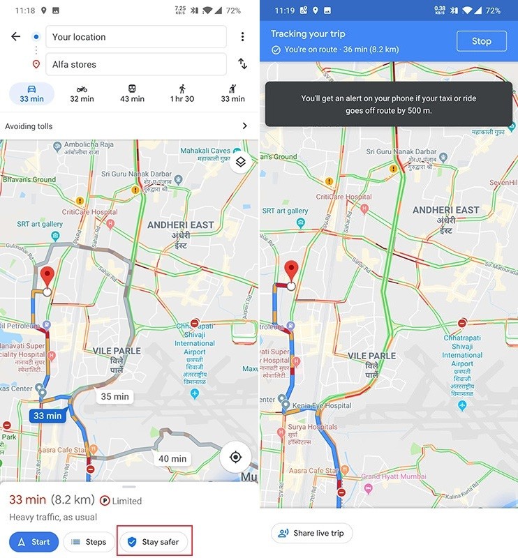 Google Maps alertará a los usuarios cuando un vehículo modifique su ruta 2